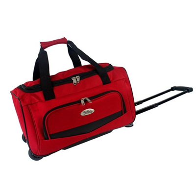 PREMIUMBAG<sup>&reg;</sup> Wheeling Duffel Bag - This duffel bag features a retractable handle system, U-shaped top zippered opening, double web carrying handle, shoulder strap and a zippered front pocket with organizer.  Includes wheels on one end for easy pulling. Bag measures 18.5"L x 10.5"W x 10"H.