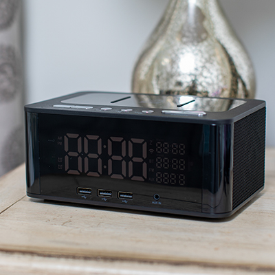 altec lansing wireless charging bluetooth dual alarm clock
